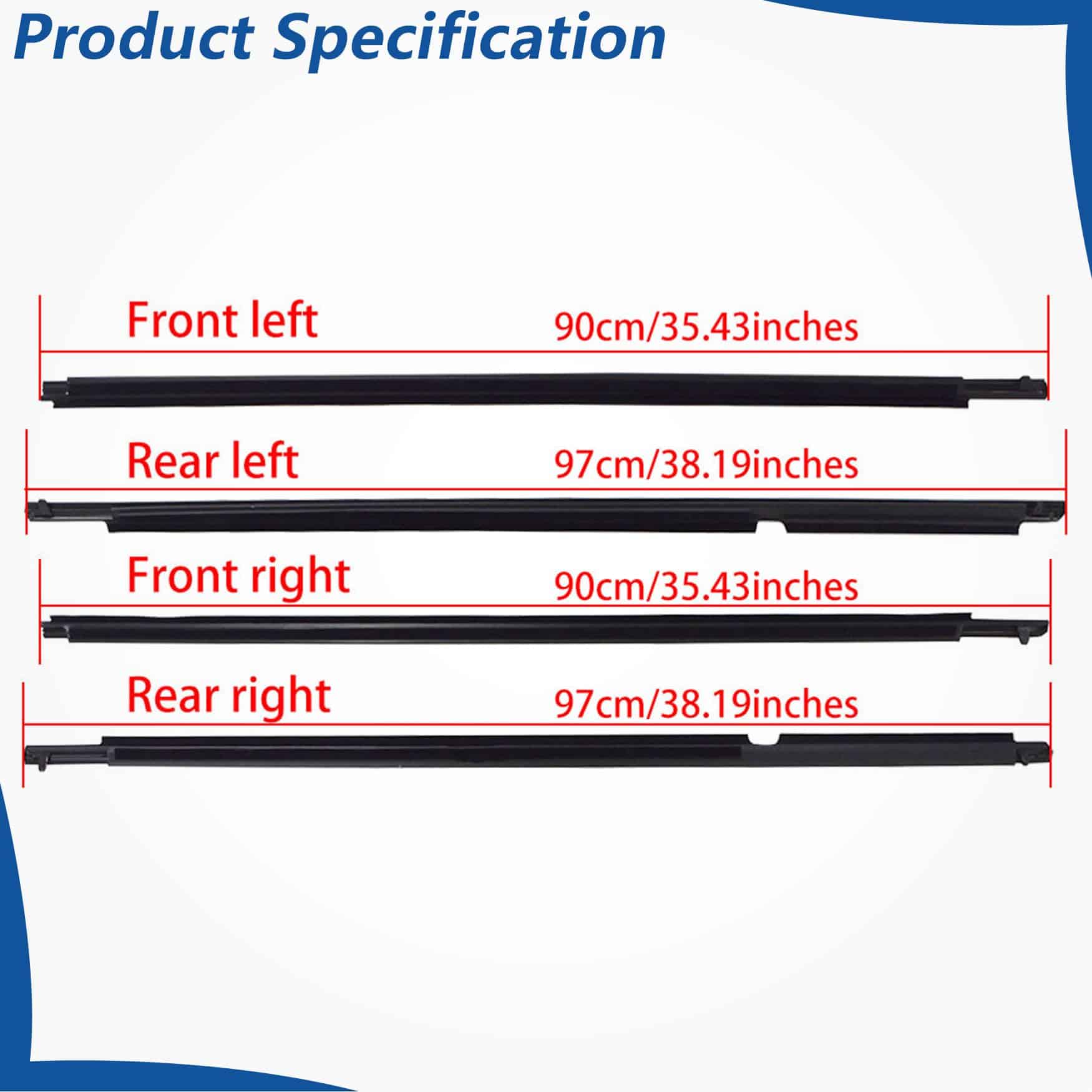 WFLNHB 4 x Moldura de Sellado de Molduras para Ventanas de - Imagen 3