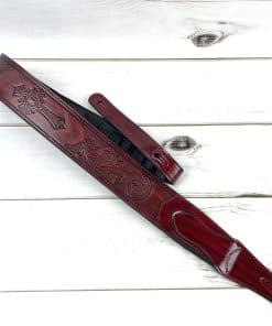 Correa para Guitarra de Cuero Rojo Caoba Walker And