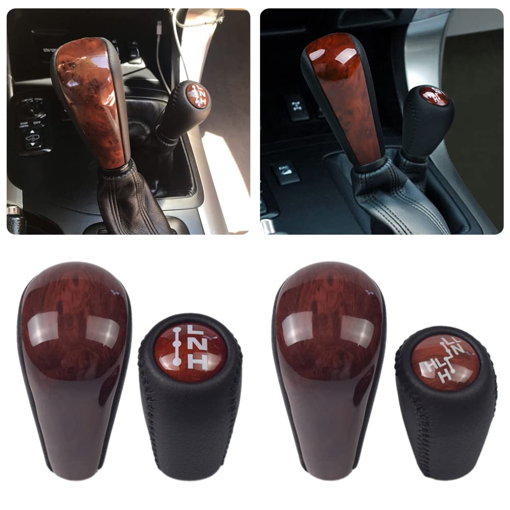 Palanca de cambios automática de cuero con madera de 4 - Imagen 7