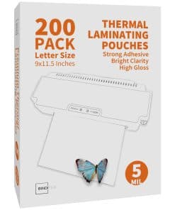 Binditek 200 Pack 5 Mil Bolsas de Laminado Térmico, 9x11.5