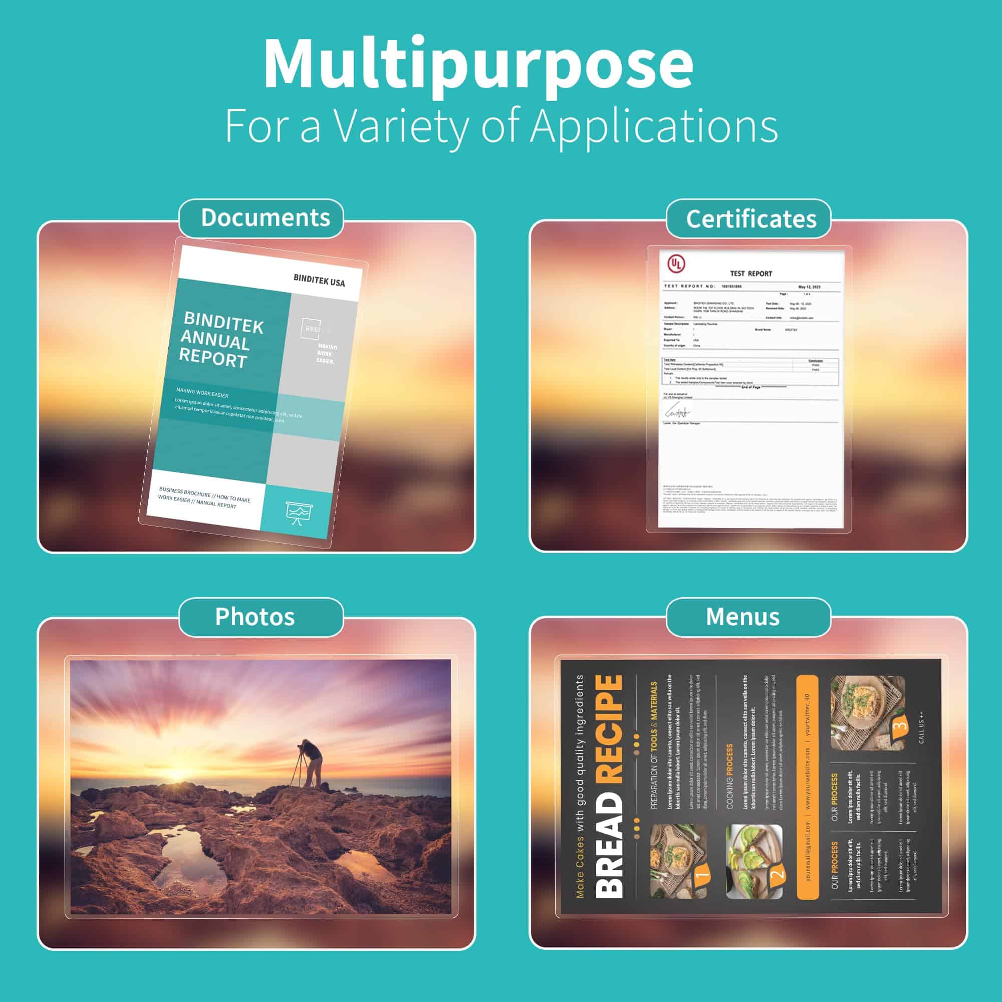 Binditek 200 Pack 5 Mil Bolsas de Laminado Térmico, 9x11.5 - Imagen 7