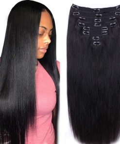 Extensiones de Cabello Clip en Cabello Humano Liso para