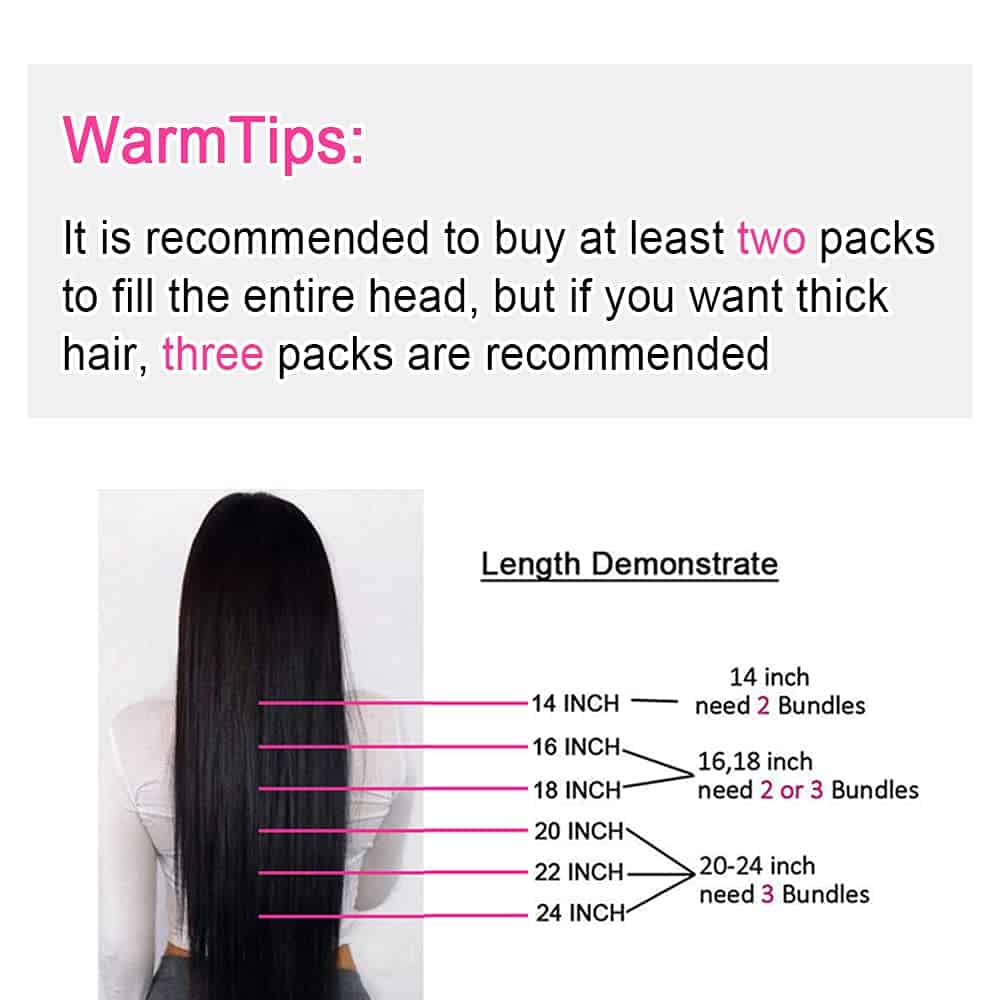 Extensiones de Cabello Clip en Cabello Humano Liso para - Imagen 3