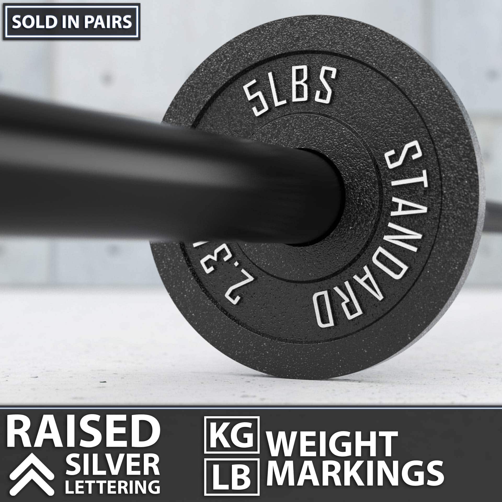 Placas de Pesas Metálicas Estándar Synergee de 5 lb Par. - Imagen 5