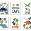 Decoración de Pared de Guardería con Dinosaurios enmarcados