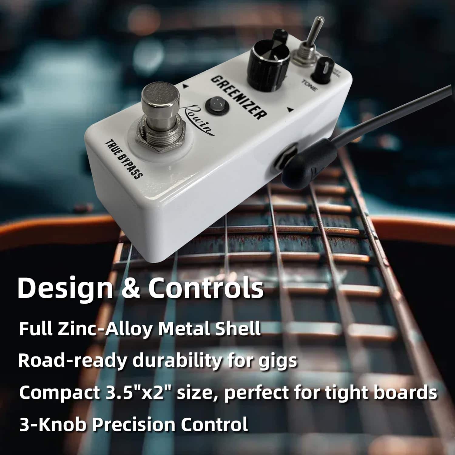 Pedal de Efecto Overdrive Rowin Greenizer Mini Pedal - Imagen 6