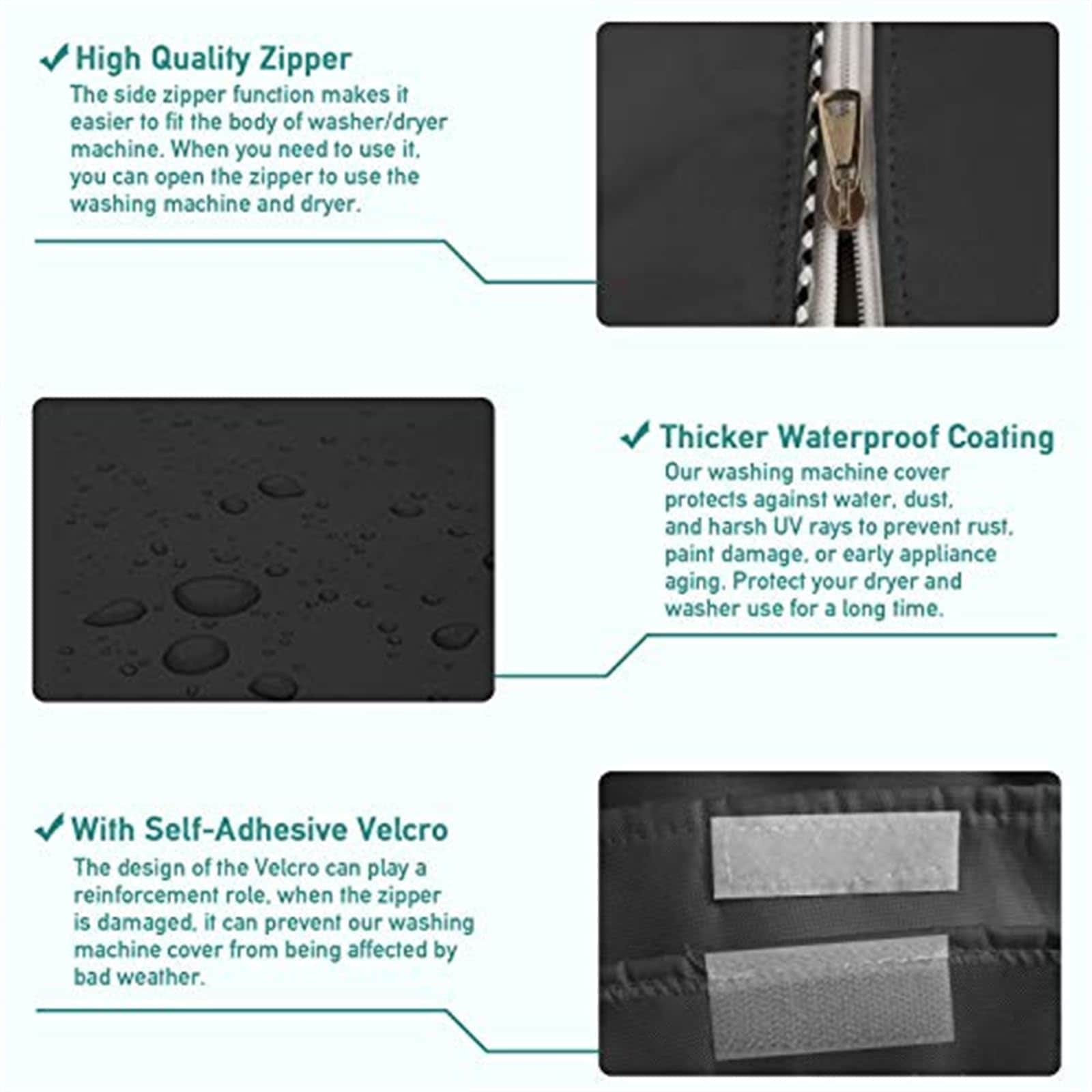 Covolo Cubierta para Lavadora, a Prueba de Agua y Polvo, - Imagen 5
