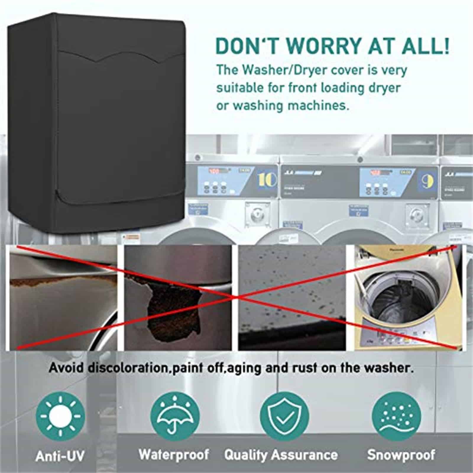 Covolo Cubierta para Lavadora, a Prueba de Agua y Polvo, - Imagen 7