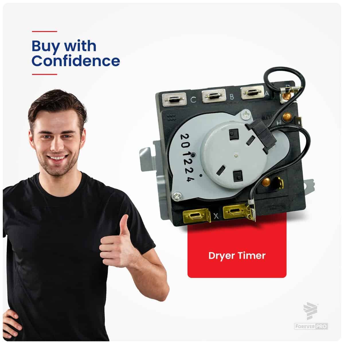 ForeverPRO WE4M527 Temporizador para Secadora GE WE4M365 - Imagen 7