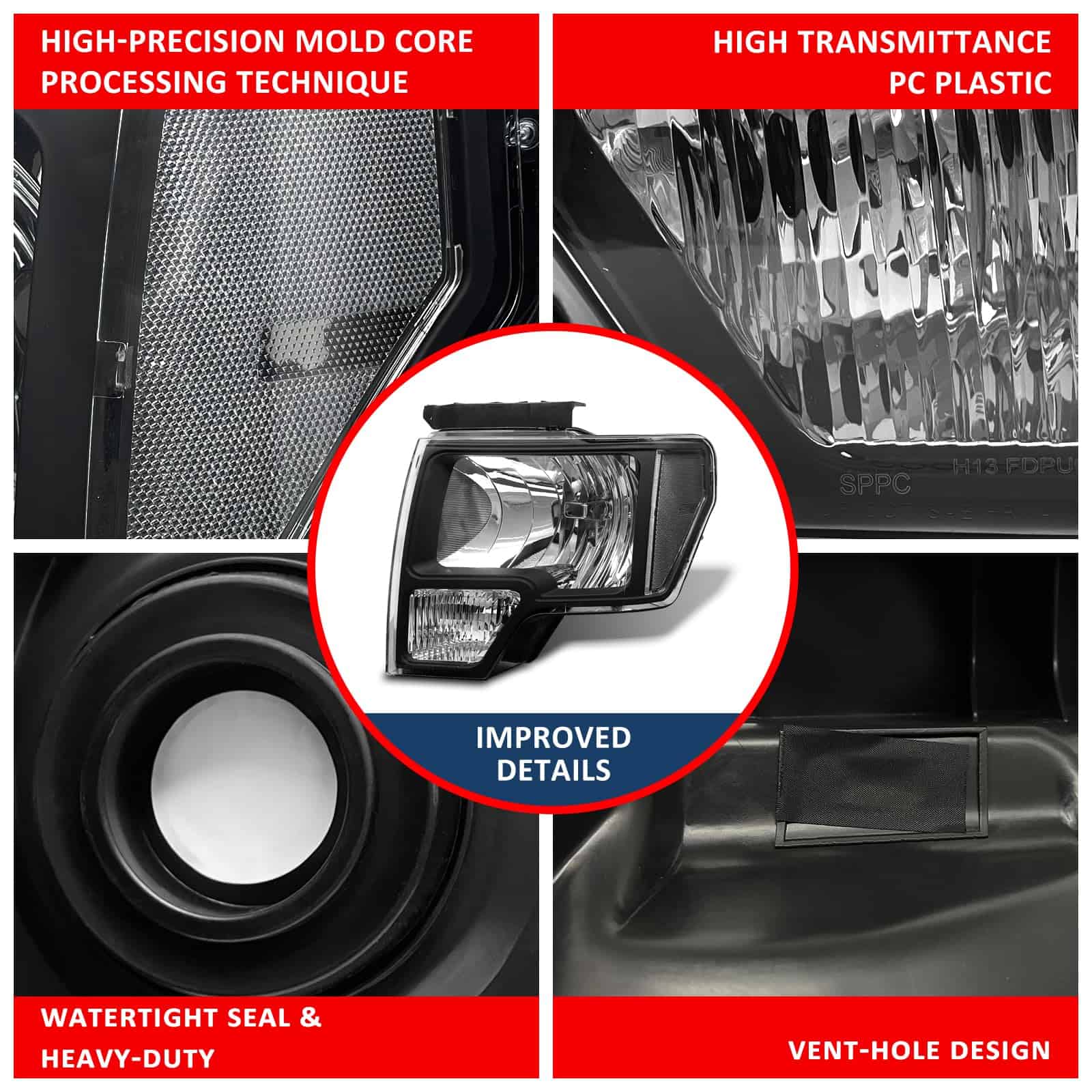 Conjunto de faros para Ford F150 Pickup 2009-2014 por - Imagen 7