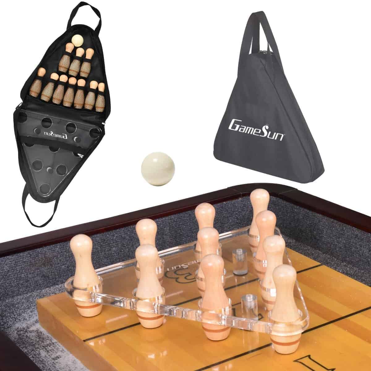 Juego de Bolos de Lujo para Shuffleboard GAMESUN, 10 Piezas