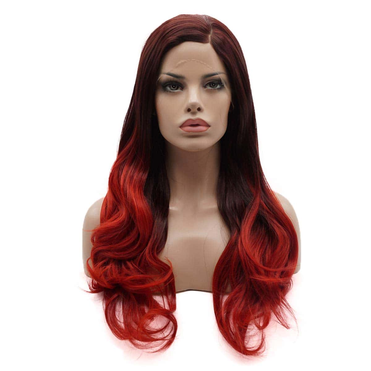 Pelucas de Encaje Sintético Lushy Hair -Rojo Raíz Oscura Omb