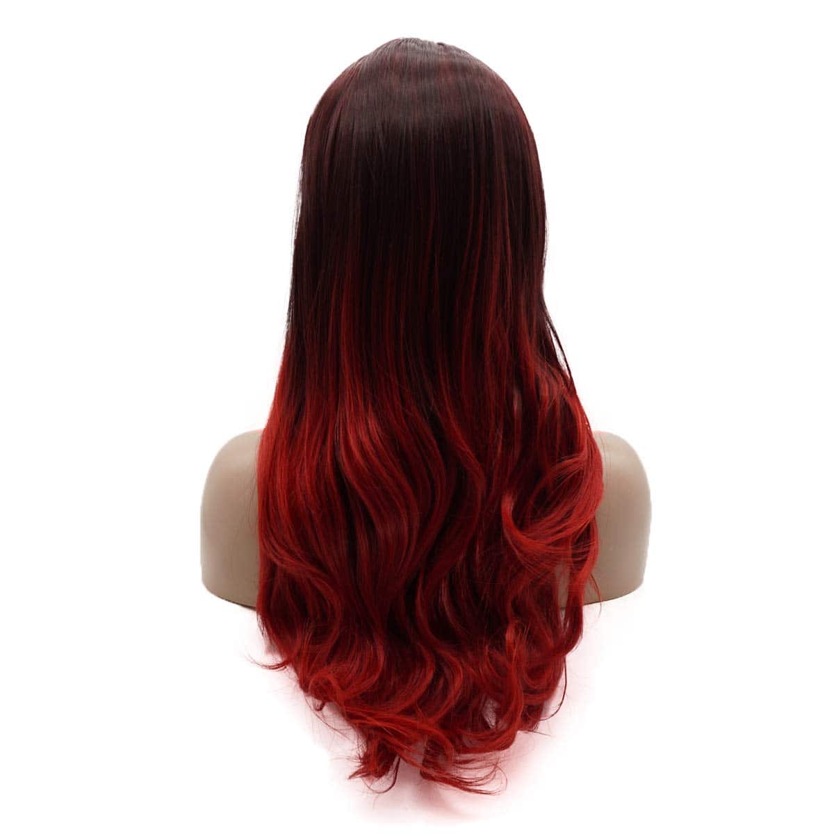 Pelucas de Encaje Sintético Lushy Hair -Rojo Raíz Oscura Omb - Imagen 5
