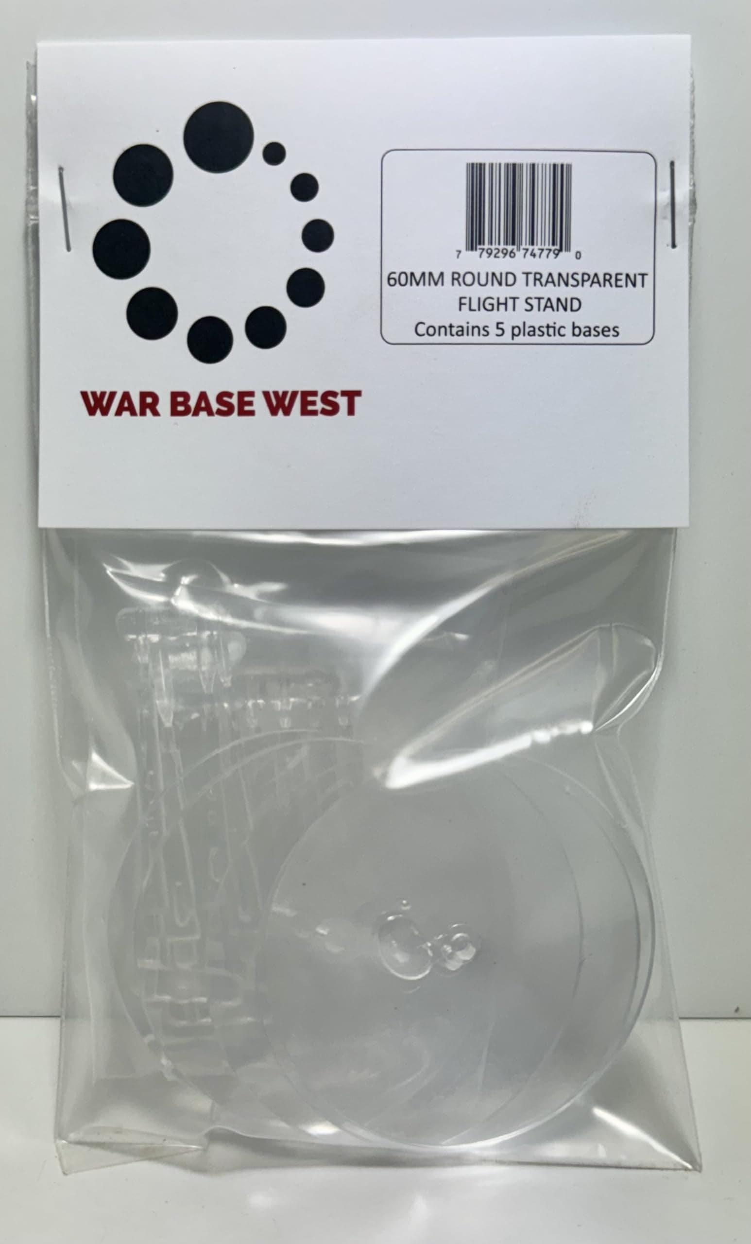Lote de 5 bases voladoras grandes de 60mm + tallos para