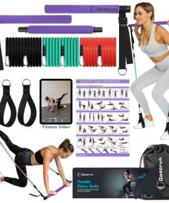 Kit de Barra de Pilates Portátil Goocrun -Morado