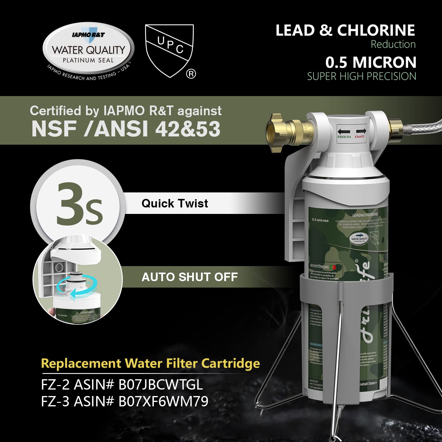 Filtro de agua para RV FRIZZLIFE - Certificado NSF/ANSI - Imagen 3