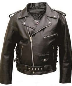 Chamarra de motociclista básica para hombres de cuero