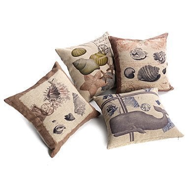 Set de 4 Fundas de Almohada Decorativas con Estampado