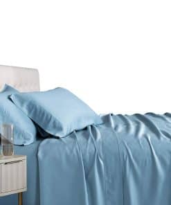 Juego de Sábanas 100% Viscosa de Bambú -Azul