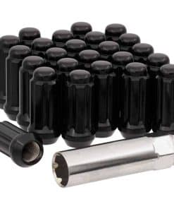 Juego de 24 Birlos Cónicos de Estriado Negro 14x1.5 1.9" de