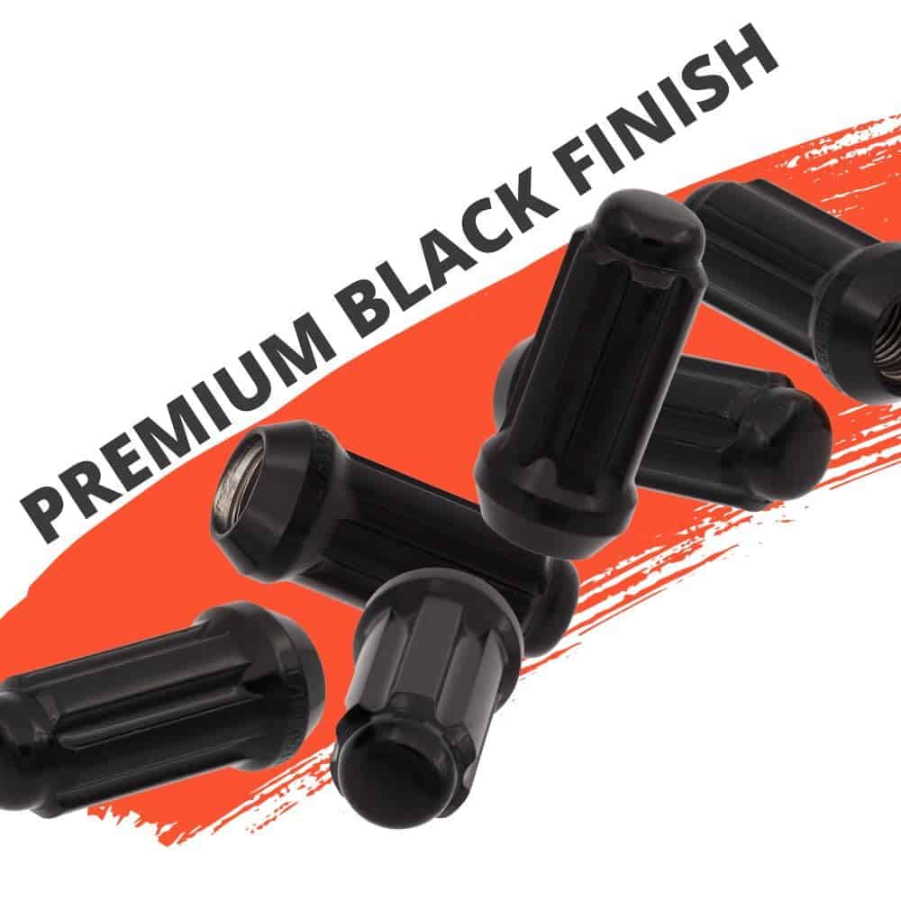 Juego de 24 Birlos Cónicos de Estriado Negro 14x1.5 1.9" de - Imagen 6