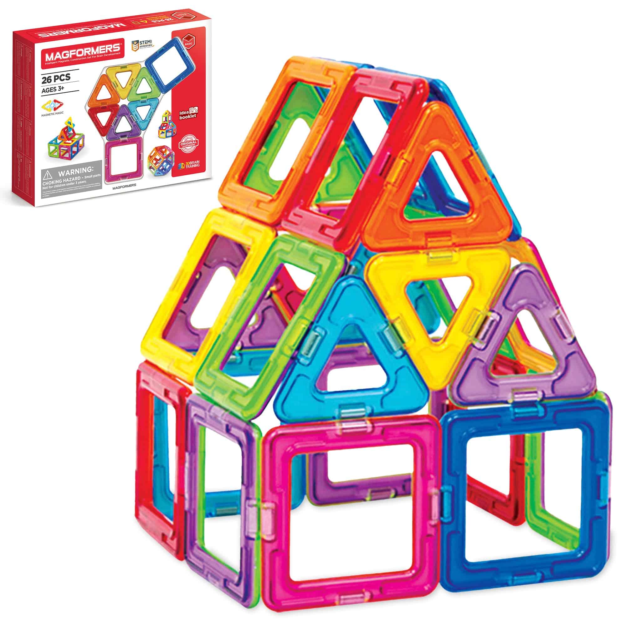 Set Magformers Rainbow de 26 piezas | Bloques magnéticos de