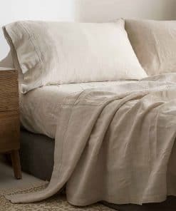 Juego de sábanas 100% lino Simple&Opulence con bordado