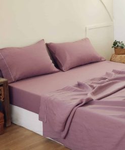 Juego de sábanas de lino Simple&Opulence con -Morado