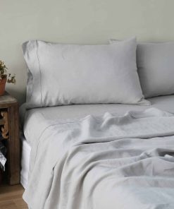 Juego de sábanas de lino Simple&Opulence 100% -Gris claro