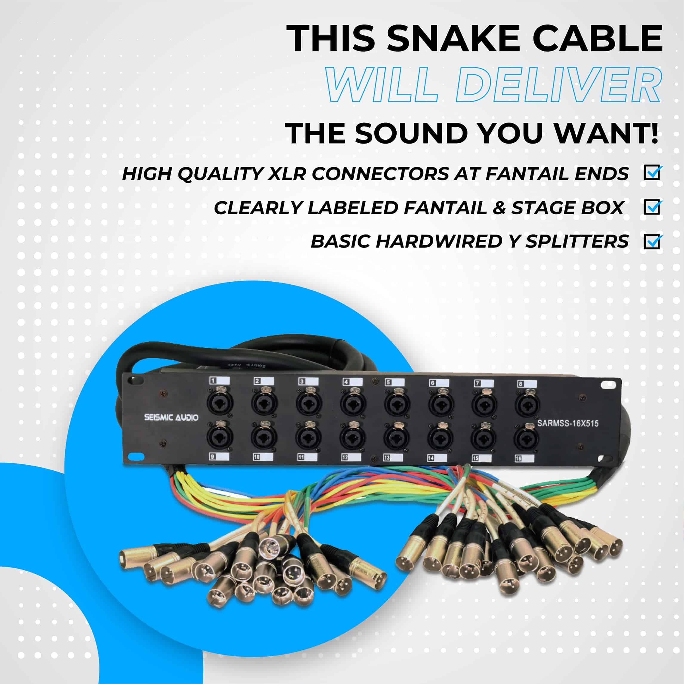 Seismic Audio Rack Mount 16 Channel TRS Combo Splitter - Imagen 5