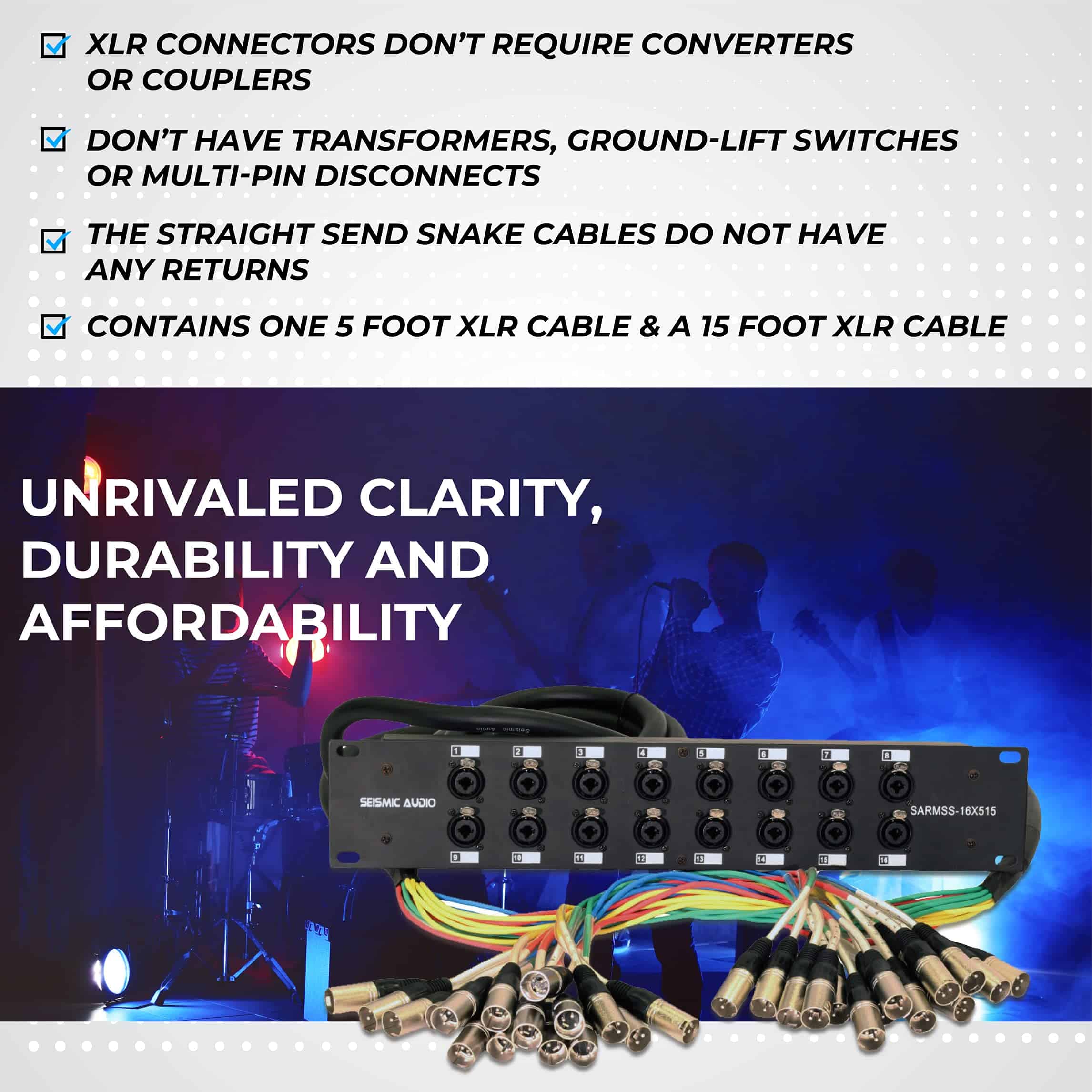 Seismic Audio Rack Mount 16 Channel TRS Combo Splitter - Imagen 8
