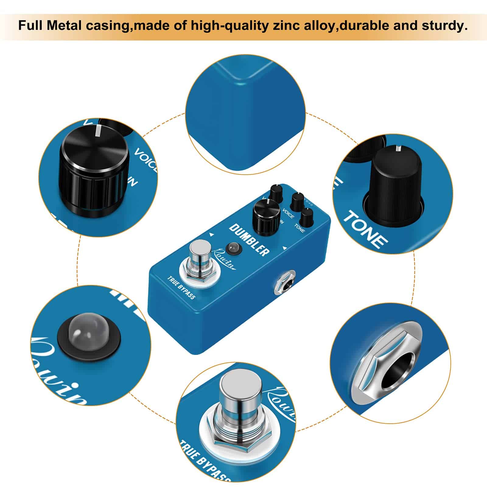 Pedal de Overdrive Analógico Dumbler Rowin para Guitarra y - Imagen 5