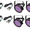 (4) Chauvet DJ SlimPar 56 LED Slim Par Can Pro RGB Lighting