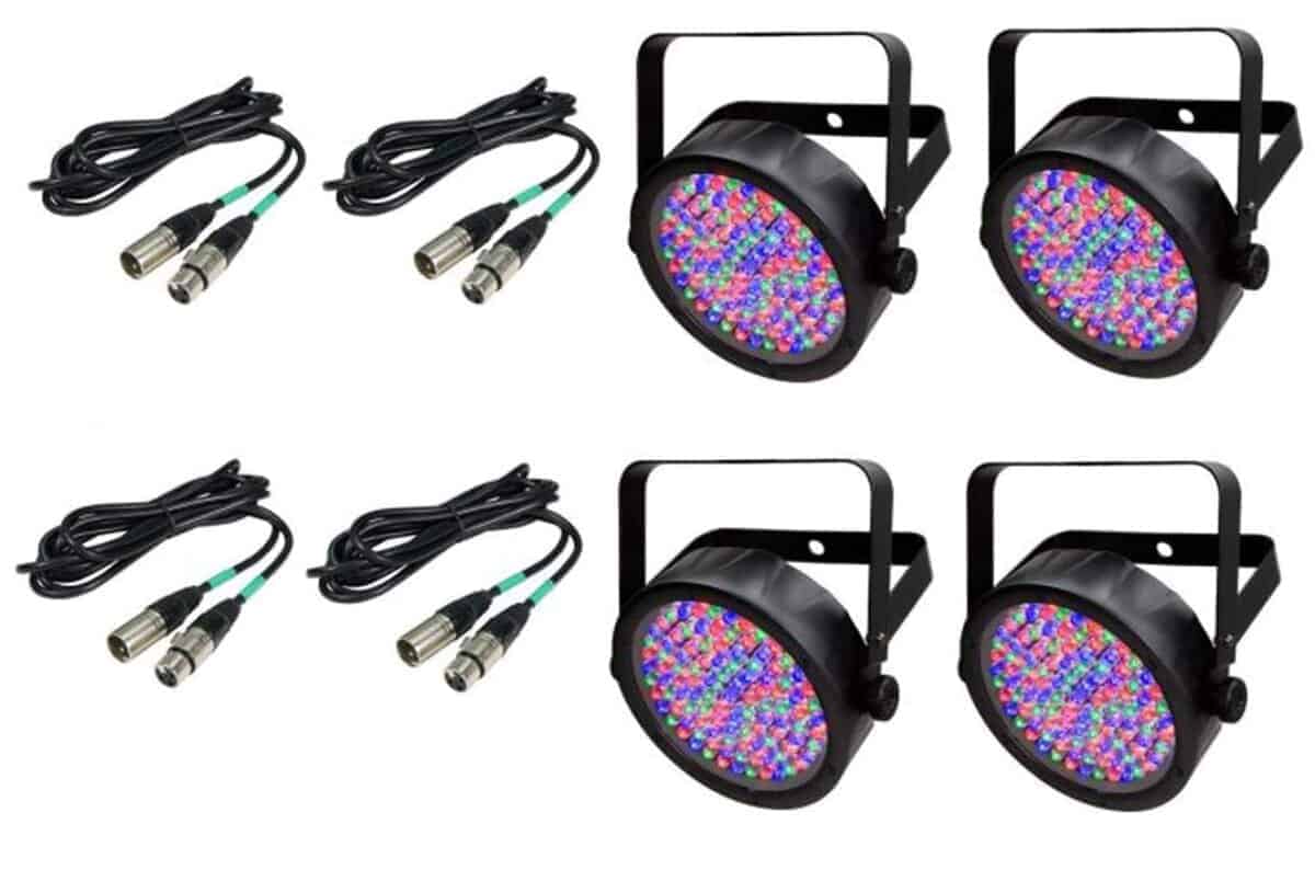 (4) Chauvet DJ SlimPar 56 LED Slim Par Can Pro RGB Lighting
