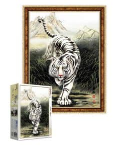 [Puzzlelife] Rompecabezas de 1000 Piezas "Tigre Blanco"