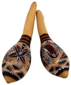 Par de Maracas de Caldero Talladas a Mano Perú Juego de Dos