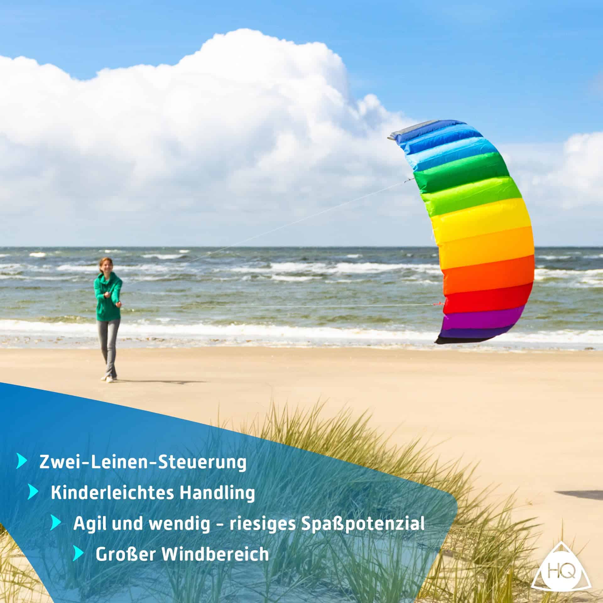 Cometa acrobática HQ Symphony Beach III 1.8, Arcoíris, - Imagen 5