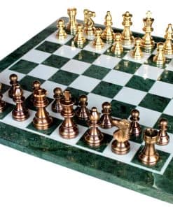 Tablero de ajedrez de mármol verde coleccionable StonKraft