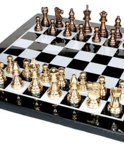 Tablero de ajedrez de mármol negro y blanco coleccionable