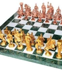 Juego de ajedrez de mármol verde StonKraft coleccionable +