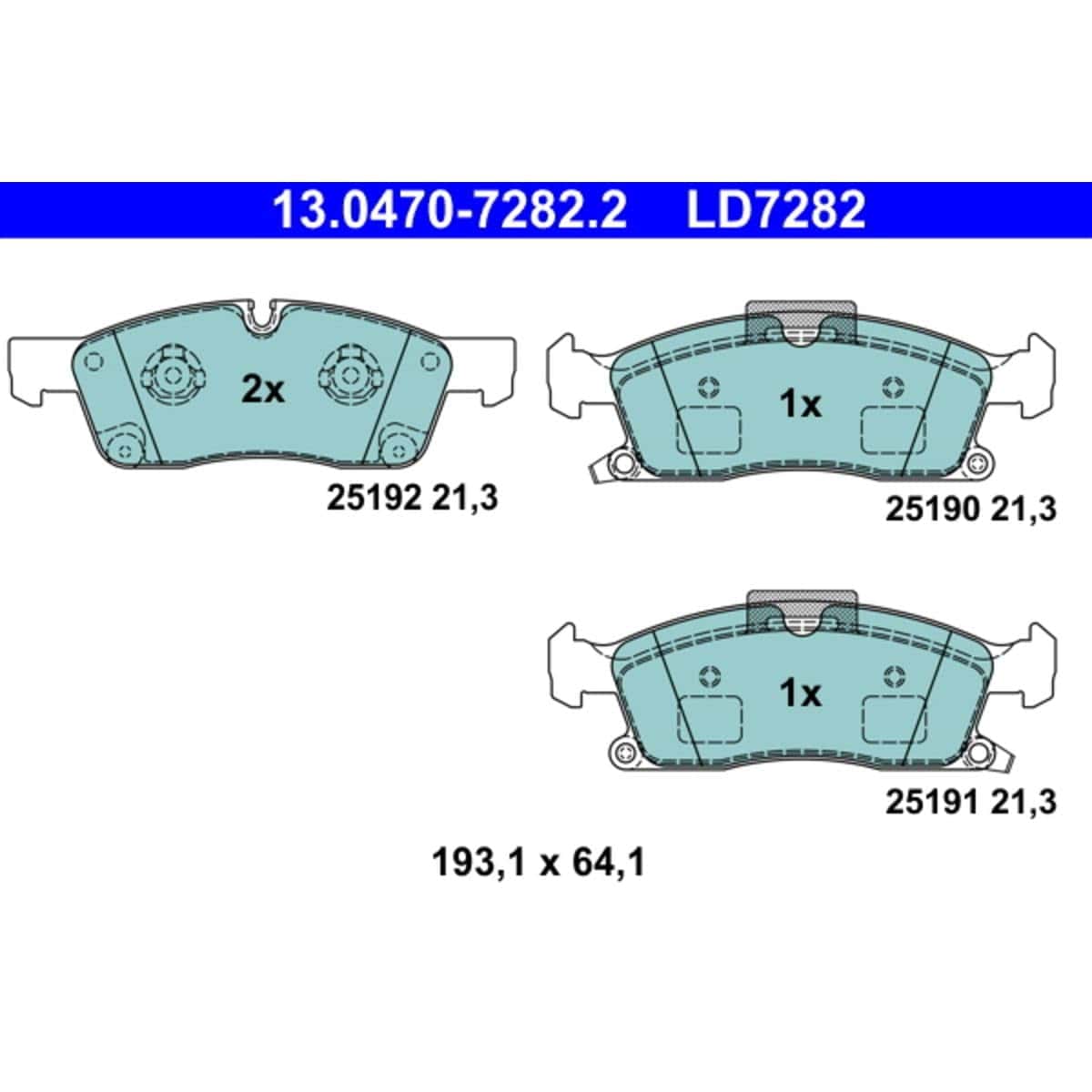 Juego de Pastillas de Freno Traseras de Cerámica ATE LD7282 - Imagen 4