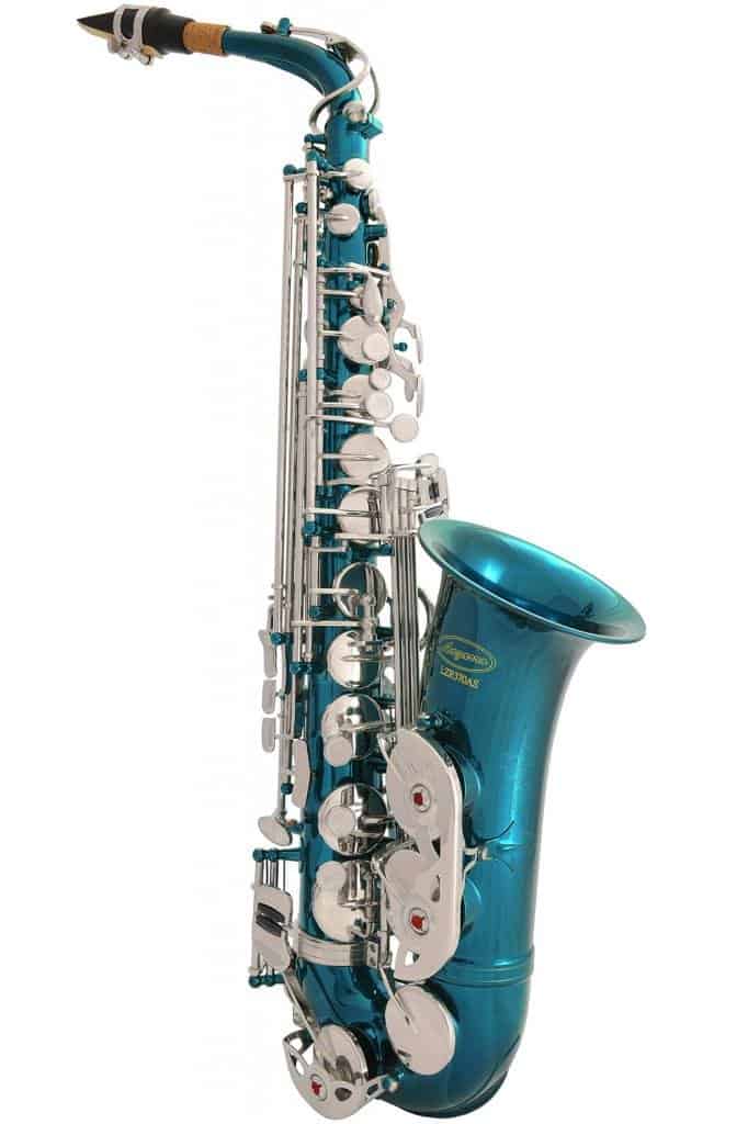 Saxofón Alto Lazarro Profesional Cuerpo Azul Marino Teclas - Imagen 5