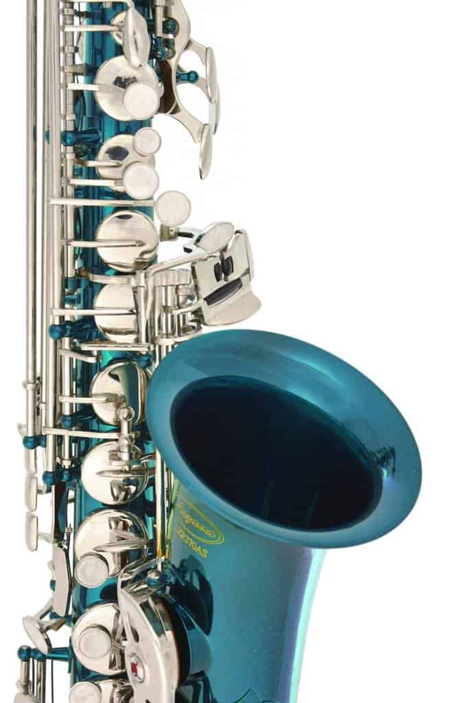 Saxofón Alto Lazarro Profesional Cuerpo Azul Marino Teclas - Imagen 6