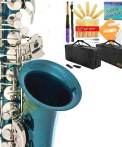 Saxofón Alto Lazarro Profesional Cuerpo Azul Marino Teclas