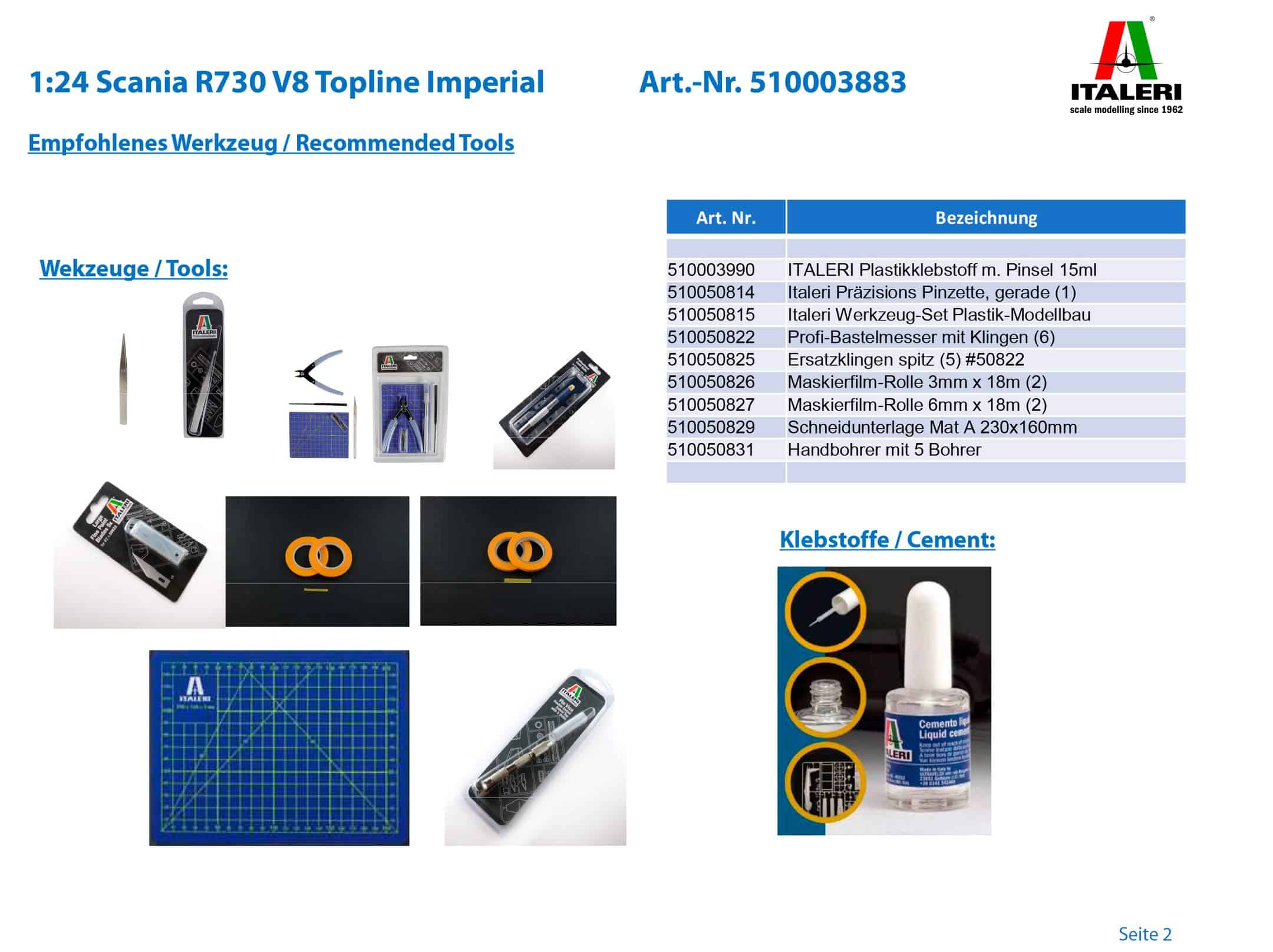 Kit Italeri Scania R730 V8 Imperial (553883) - Imagen 9