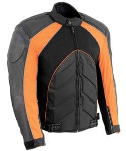 Chaqueta de Moto de Cuero y Textil Acolchada para Hombre