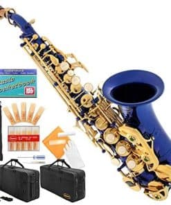 Saxofón recto Lazarro Bb Soprano Curvado, Claves Azul