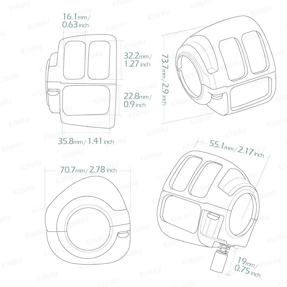 Carcasa de interruptor de manillar KiWAV compatible con - Imagen 5