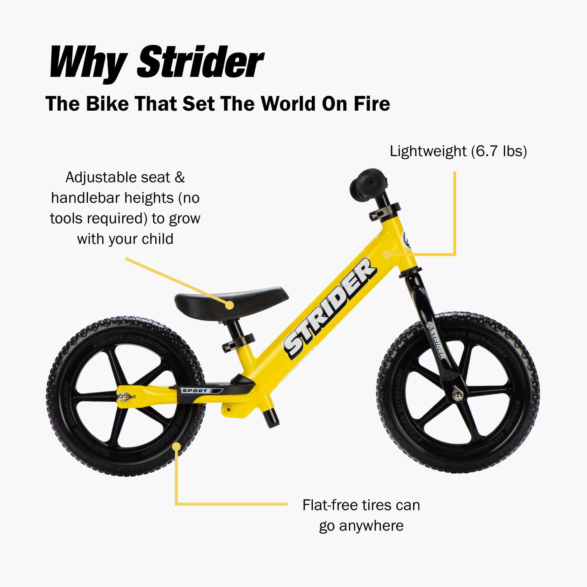 Bicicleta de Equilibrio Strider ST-S4YE - Edades de 18 - Imagen 6