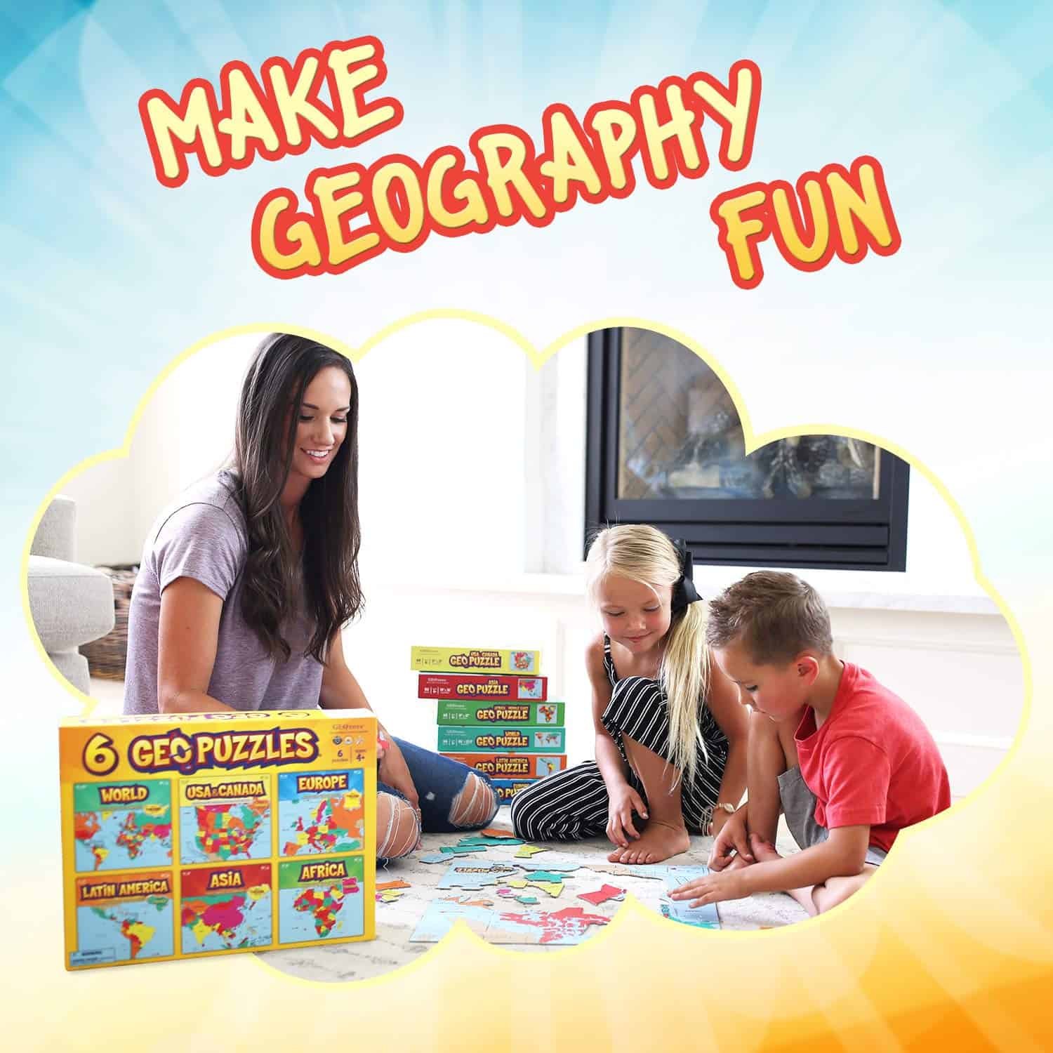 GeoToys GeoPuzzle, Set de rompecabezas en forma de países - Imagen 3